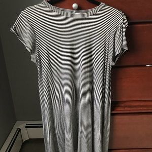 Black and white striped t-shirt dress